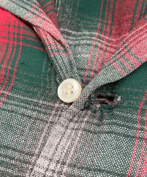 TOPSALL（トップソール）TOPSALL (トップソール) 60s レーヨンオンブレチェックシャツ レッド×グリーン サイズ: 17 1/2(XL)の古着・服飾アイテム