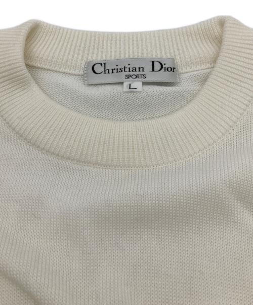 Christian Dior Sports（クリスチャン ディオールスポーツ）Christian Dior Sports (クリスチャン ディオールスポーツ) ロゴニット ベージュ×ピンク サイズ:Lの古着・服飾アイテム