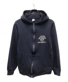 Champion（チャンピオン）の古着「80s カレッジプリントジップパーカー」｜ネイビー