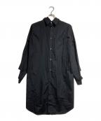 COMME des GARCONSコムデギャルソン）の古着「カット&リペアシャツワンピース」｜ブラック