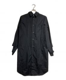 COMME des GARCONS（コムデギャルソン）の古着「カット&リペアシャツワンピース」｜ブラック
