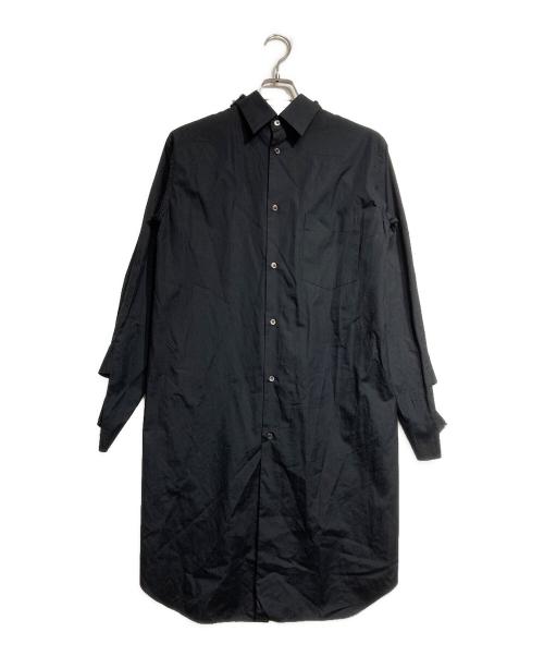COMME des GARCONS（コムデギャルソン）COMME des GARCONS (コムデギャルソン) カット&リペアシャツワンピース ブラック サイズ:XSの古着・服飾アイテム