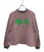 PACCBETラスベート）の古着「PIN STRIPE SWEAT」｜グレー×レッド