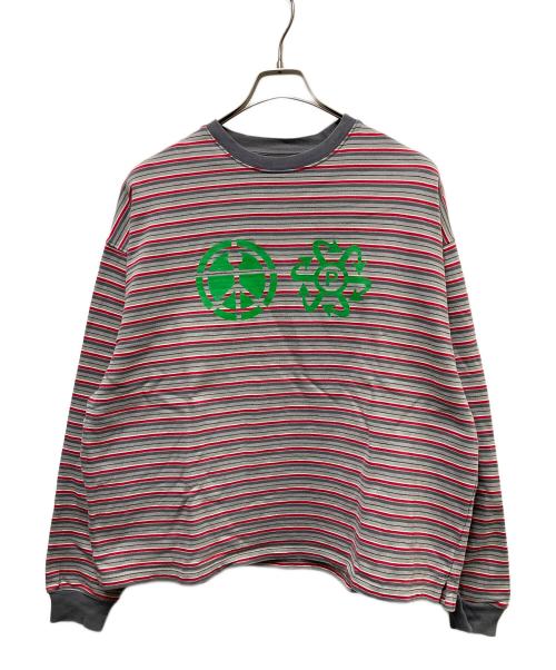 PACCBET（ラスベート）PACCBET (ラスベート) PIN STRIPE SWEAT グレー×レッド サイズ:Lの古着・服飾アイテム