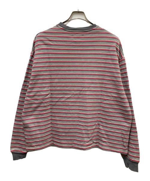 PACCBET（ラスベート）PACCBET (ラスベート) PIN STRIPE SWEAT グレー×レッド サイズ:Lの古着・服飾アイテム