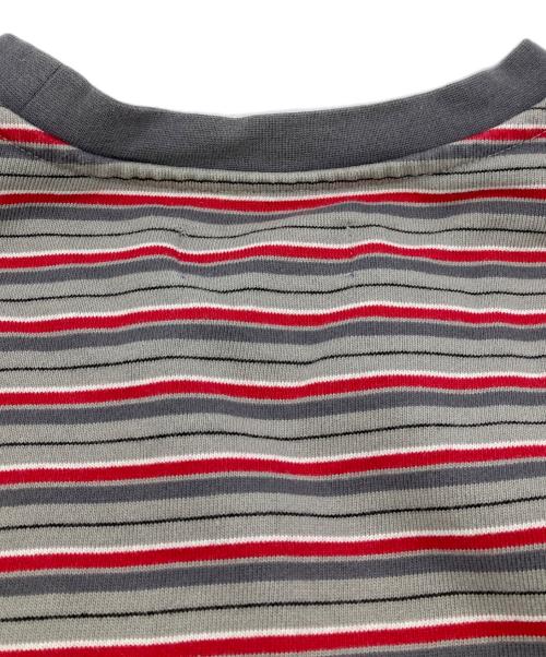 PACCBET（ラスベート）PACCBET (ラスベート) PIN STRIPE SWEAT グレー×レッド サイズ:Lの古着・服飾アイテム