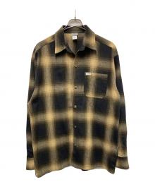 CalTop（キャルトップ）の古着「オンブレチェックシャツ」｜ベージュ×ブラック