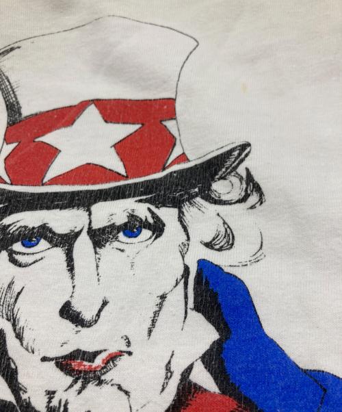 Hanes（ヘインズ）Hanes (ヘインズ) 90sアンクルサムプリントTシャツ ホワイト サイズ:XLの古着・服飾アイテム