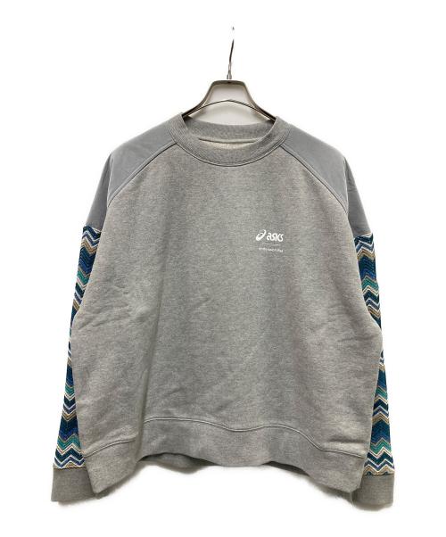 asics（アシックス）asics (アシックス) Andersson Bell (アンダーソンベル) コントラストスウェット グレー サイズ:Ｍの古着・服飾アイテム