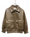 ）の古着「FAUX LEATHER ZIP UPブルゾン」｜ブラウン