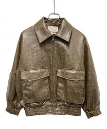 SLY（スライ）の古着「FAUX LEATHER ZIP UPブルゾン」｜ブラウン