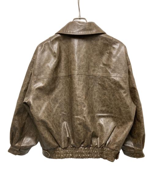 SLY（スライ）SLY (スライ) FAUX LEATHER ZIP UPブルゾン ブラウン サイズ:Ｆｒｅｅの古着・服飾アイテム