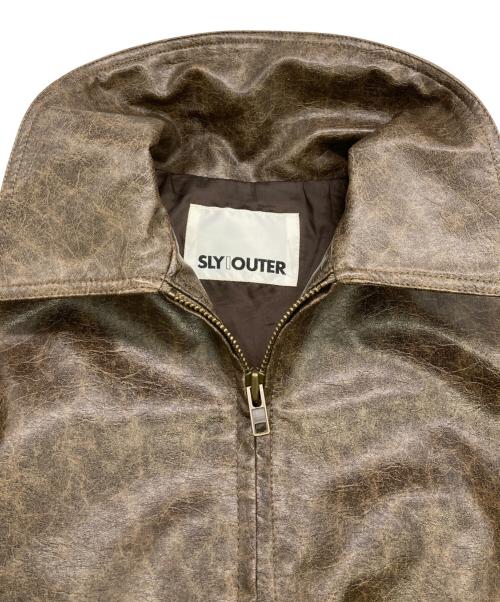 SLY（スライ）SLY (スライ) FAUX LEATHER ZIP UPブルゾン ブラウン サイズ:Ｆｒｅｅの古着・服飾アイテム