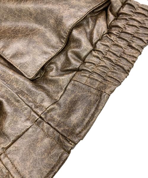 SLY（スライ）SLY (スライ) FAUX LEATHER ZIP UPブルゾン ブラウン サイズ:Ｆｒｅｅの古着・服飾アイテム