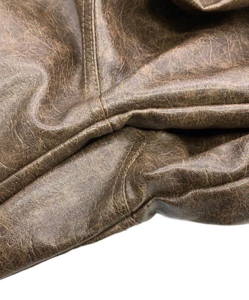 SLY（スライ）SLY (スライ) FAUX LEATHER ZIP UPブルゾン ブラウン サイズ:Ｆｒｅｅの古着・服飾アイテム