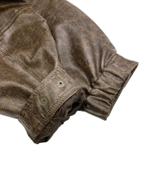 SLY（スライ）SLY (スライ) FAUX LEATHER ZIP UPブルゾン ブラウン サイズ:Ｆｒｅｅの古着・服飾アイテム