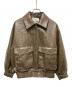 SLY（スライ）の古着「FAUX LEATHER ZIP UPブルゾン」｜ブラウン