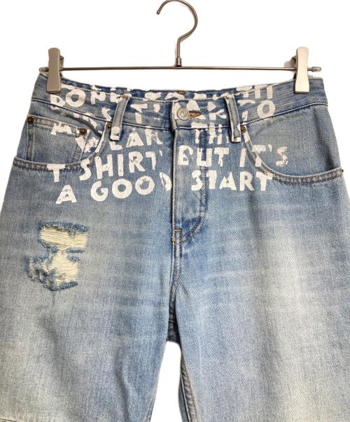 MM6 Maison Margiela（エムエムシックスメゾンマルジェラ）MM6 Maison Margiela (エムエムシックスメゾンマルジェラ) Aids Print Denim Trouser/エイズプリントデニムトラウザー インディゴ サイズ:36の古着・服飾アイテム