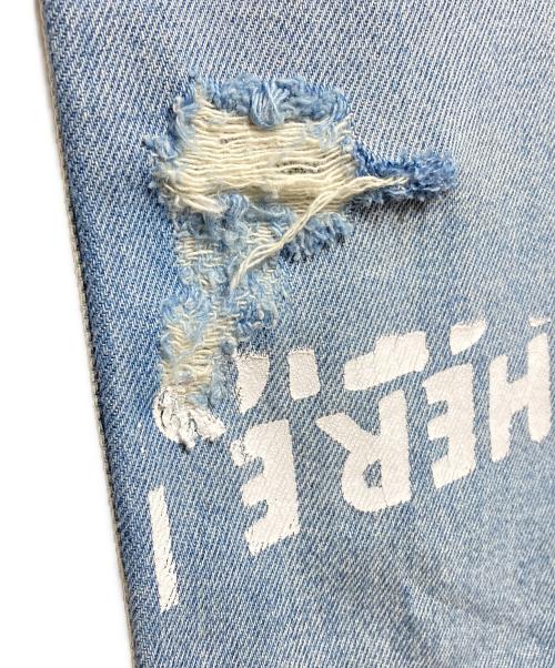 MM6 Maison Margiela（エムエムシックスメゾンマルジェラ）MM6 Maison Margiela (エムエムシックスメゾンマルジェラ) Aids Print Denim Trouser/エイズプリントデニムトラウザー インディゴ サイズ:36の古着・服飾アイテム