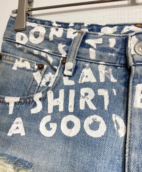 MM6 Maison Margiela（エムエムシックスメゾンマルジェラ）MM6 Maison Margiela (エムエムシックスメゾンマルジェラ) Aids Print Denim Trouser/エイズプリントデニムトラウザー インディゴ サイズ:36の古着・服飾アイテム