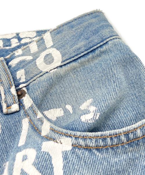 MM6 Maison Margiela（エムエムシックスメゾンマルジェラ）MM6 Maison Margiela (エムエムシックスメゾンマルジェラ) Aids Print Denim Trouser/エイズプリントデニムトラウザー インディゴ サイズ:36の古着・服飾アイテム