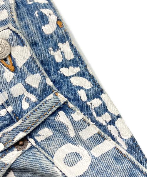 MM6 Maison Margiela（エムエムシックスメゾンマルジェラ）MM6 Maison Margiela (エムエムシックスメゾンマルジェラ) Aids Print Denim Trouser/エイズプリントデニムトラウザー インディゴ サイズ:36の古着・服飾アイテム