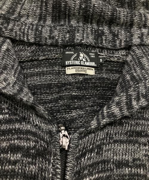 Hysteric Glamour（ヒステリックグラマー）Hysteric Glamour (ヒステリックグラマー) ジップアップニットパーカー グレー サイズ:Sの古着・服飾アイテム