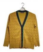 CABANキャバン）の古着「コットンカシミヤ チェックジャカードVネックカーディガン/V-neck cardigan」｜ベージュ