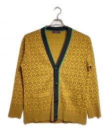 CABAN（キャバン）の古着「コットンカシミヤ チェックジャカードVネックカーディガン/V-neck cardigan」｜ベージュ