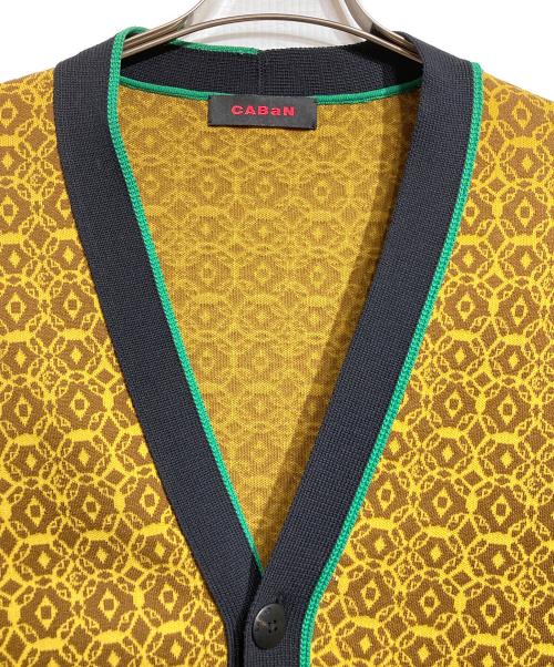 CABAN（キャバン）CABAN (キャバン) コットンカシミヤ チェックジャカードVネックカーディガン/V-neck cardigan ベージュ サイズ:Mの古着・服飾アイテム