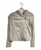 HELMUT LANGヘルムートラング）の古着「HOODE LTH JKレザーフーデットジャケット」｜グレー