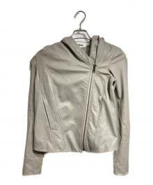 HELMUT LANG（ヘルムートラング）の古着「HOODE LTH JKレザーフーデットジャケット」｜グレー
