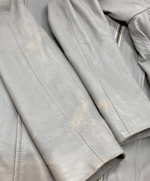 HELMUT LANG（ヘルムートラング）HELMUT LANG (ヘルムートラング) HOODE LTH JKレザーフーデットジャケット グレー サイズ:XSの古着・服飾アイテム