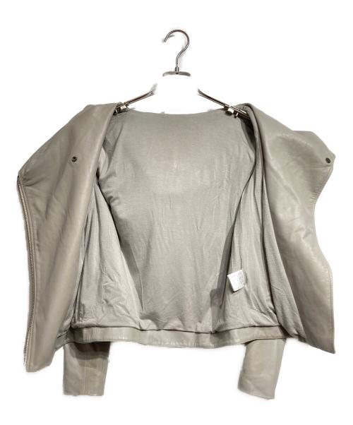 HELMUT LANG（ヘルムートラング）HELMUT LANG (ヘルムートラング) HOODE LTH JKレザーフーデットジャケット グレー サイズ:XSの古着・服飾アイテム
