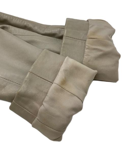 HELMUT LANG（ヘルムートラング）HELMUT LANG (ヘルムートラング) HOODE LTH JKレザーフーデットジャケット グレー サイズ:XSの古着・服飾アイテム