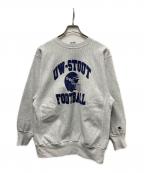 Championチャンピオン）の古着「90s 3段プリントカレッジプリント REVERSE WEAVE」｜グレー
