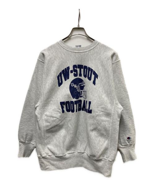 Champion（チャンピオン）Champion (チャンピオン) 90s 3段プリントカレッジプリント REVERSE WEAVE グレー サイズ:	SIZE XLの古着・服飾アイテム