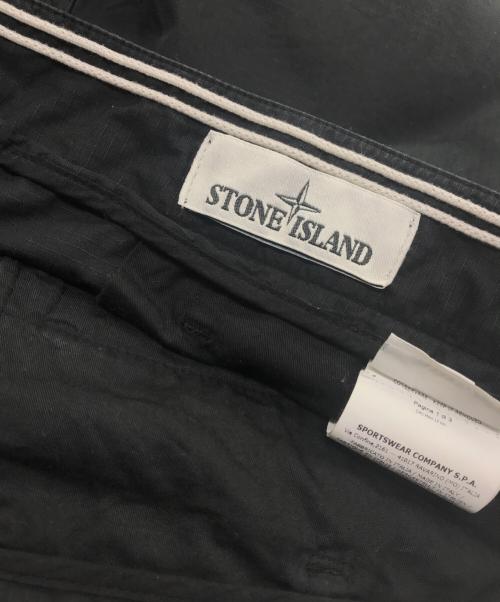 STONE ISLAND（ストーンアイランド）STONE ISLAND (ストーンアイランド) TYPE SL リップストップコットン ストレートパンツ ブラック サイズ:ＸＬの古着・服飾アイテム