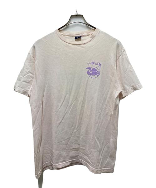 stussy（ステューシー）stussy (ステューシー) SKATEMAN TEE ピンク サイズ:Lの古着・服飾アイテム