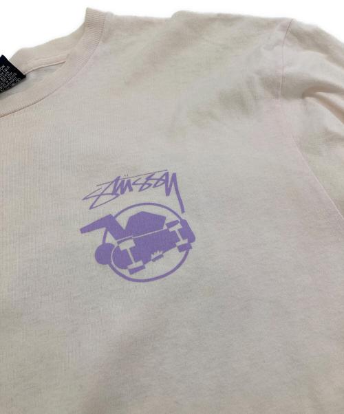 stussy（ステューシー）stussy (ステューシー) SKATEMAN TEE ピンク サイズ:Lの古着・服飾アイテム