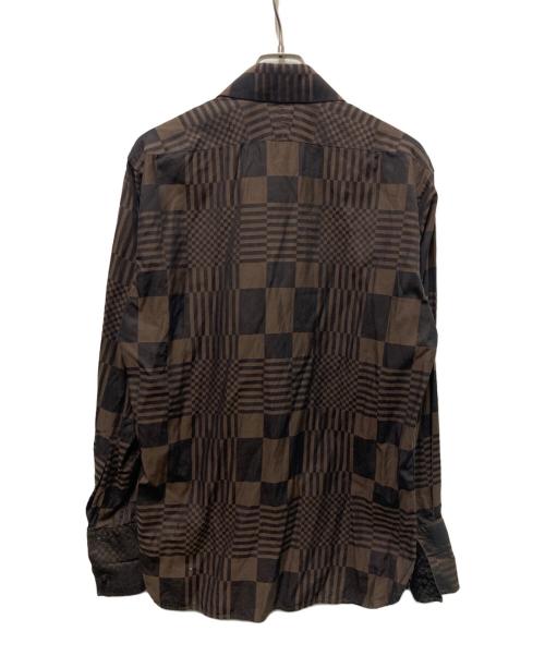 BURBERRY LONDON（バーバリーロンドン）BURBERRY LONDON (バーバリーロンドン) ランダムチェックシャツ ブラウン サイズ:15 1/2の古着・服飾アイテム