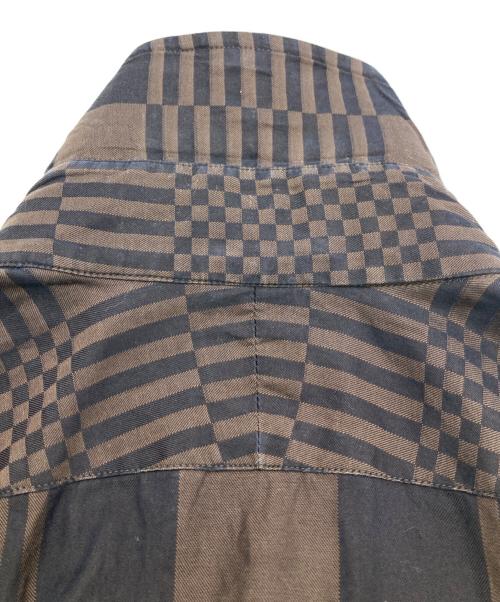 BURBERRY LONDON（バーバリーロンドン）BURBERRY LONDON (バーバリーロンドン) ランダムチェックシャツ ブラウン サイズ:15 1/2の古着・服飾アイテム