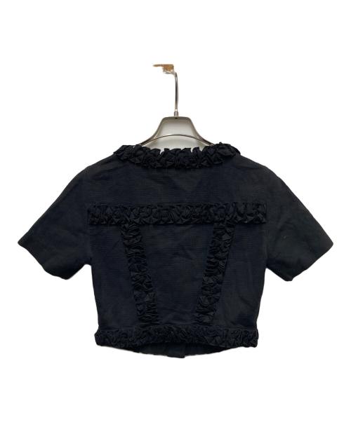 MOSCHINO（モスキーノ）MOSCHINO (モスキーノ) 金釦フリルブラウス ブラック サイズ:-の古着・服飾アイテム
