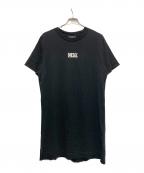 DIESELディーゼル）の古着「D-BOWI-SMALLOGO ロゴカットソーワンピース」｜ブラック