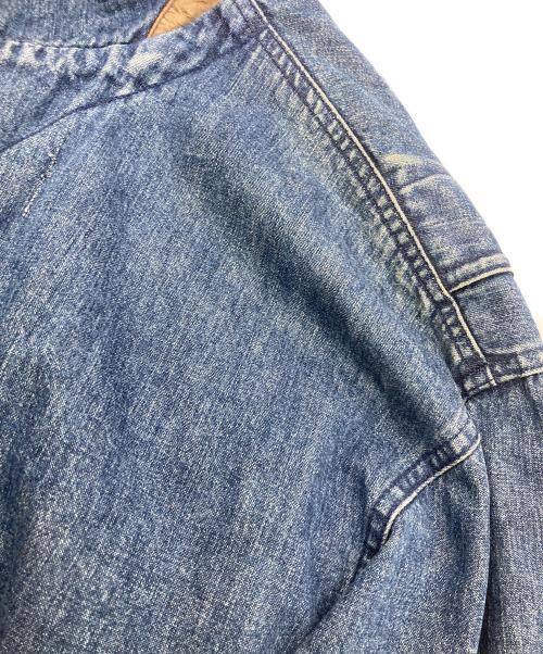 LAND'S END（ランズエンド）LAND'S END (ランズエンド) 襟レザーハンティングジャケット インディゴ サイズ:	SIZE Mの古着・服飾アイテム