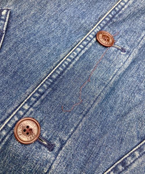 LAND'S END（ランズエンド）LAND'S END (ランズエンド) 襟レザーハンティングジャケット インディゴ サイズ:	SIZE Mの古着・服飾アイテム