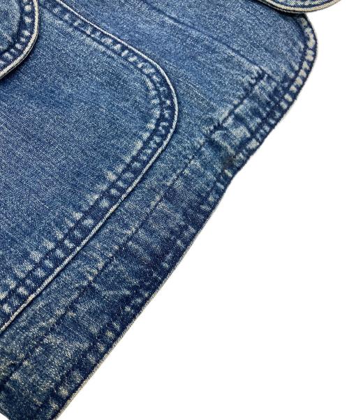 LAND'S END（ランズエンド）LAND'S END (ランズエンド) 襟レザーハンティングジャケット インディゴ サイズ:	SIZE Mの古着・服飾アイテム