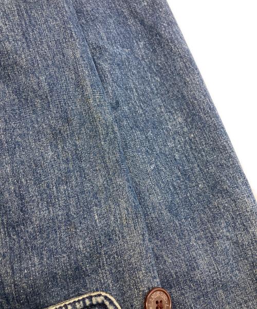 LAND'S END（ランズエンド）LAND'S END (ランズエンド) 襟レザーハンティングジャケット インディゴ サイズ:	SIZE Mの古着・服飾アイテム