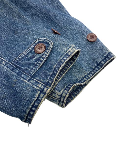 LAND'S END（ランズエンド）LAND'S END (ランズエンド) 襟レザーハンティングジャケット インディゴ サイズ:	SIZE Mの古着・服飾アイテム