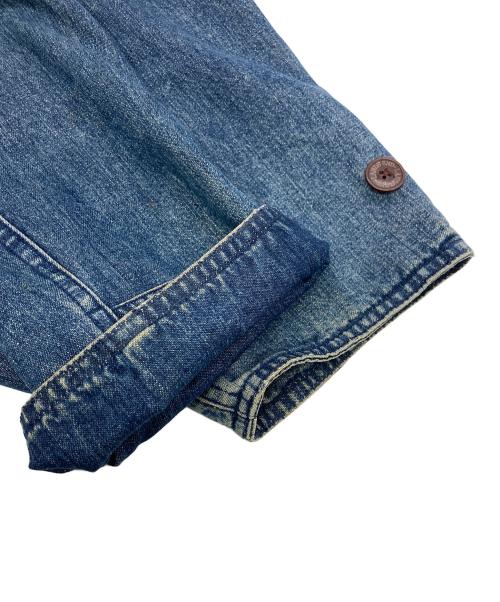 LAND'S END（ランズエンド）LAND'S END (ランズエンド) 襟レザーハンティングジャケット インディゴ サイズ:	SIZE Mの古着・服飾アイテム